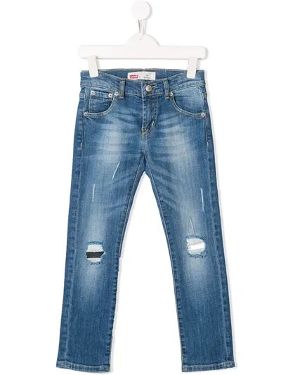 Levi's Kids' Distressed Skinny Jeans In Blue