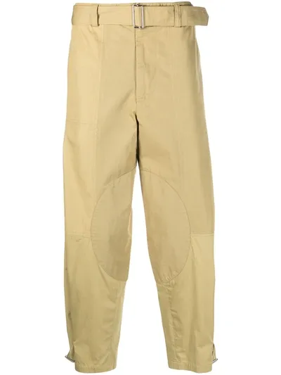 Jw Anderson Belted Tapered Trousers In Neutrals