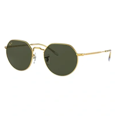 Ray Ban Jack Sunglasses Legend Gold Frame Green Lenses 53-20