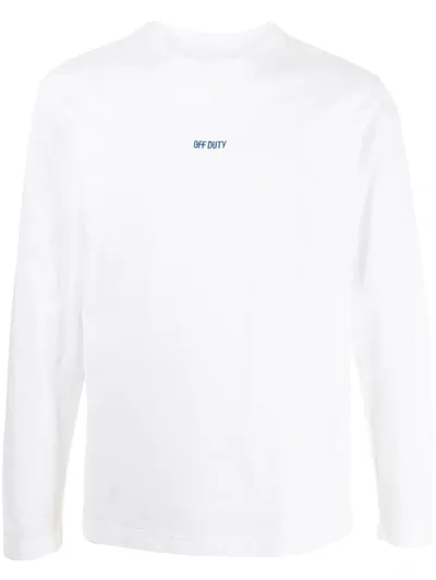 Off Duty Embroidered Logo T-shirt In White