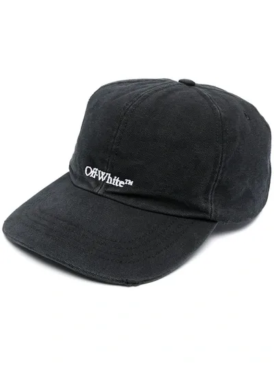 Off-white Embroidered Logo Cap In Black