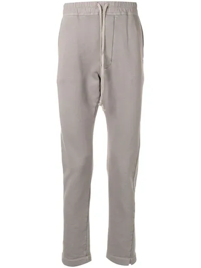 Rick Owens Drkshdw Cotton-jersey Track Pants In Grey