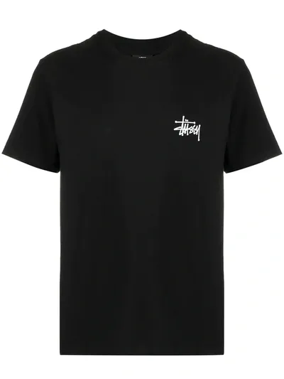 Stussy Logo-print Cotton T-shirt In Black