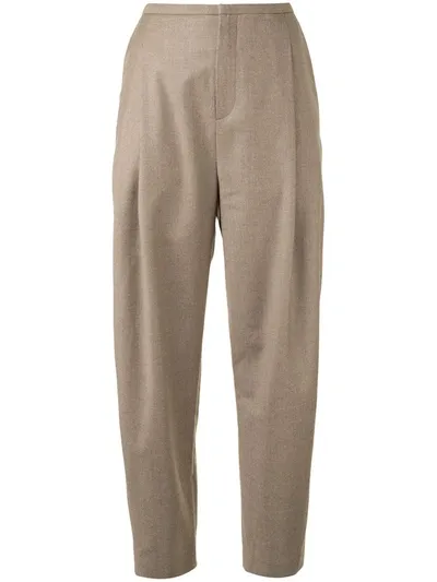 Totême High-waisted Fine Knit Trousers In Brown