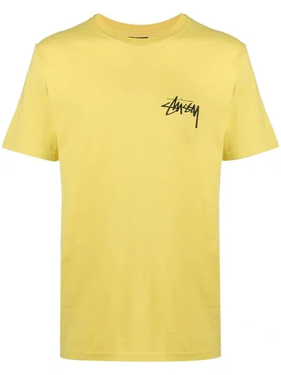 Stussy Graphic-print T-shirt In Yellow