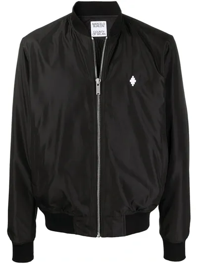 Marcelo Burlon County Of Milan Motif-print Bomber Jacket In Black