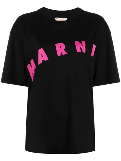 Marni Black Distorted Logo T-shirt