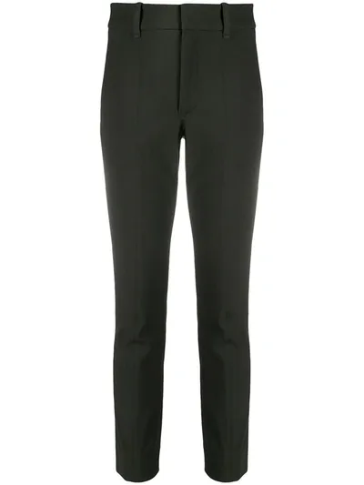 Vince Mid-rise Cropped Trousers In Green