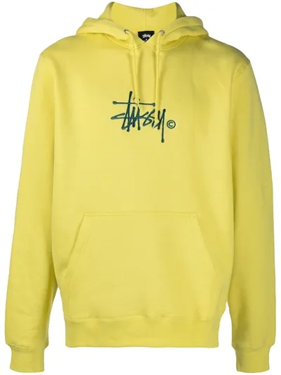 Stussy Stock App. Embroidered Logo Hoodie In Yellow