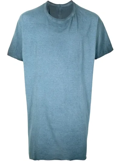 Boris Bidjan Saberi Faded-effect Tape-detail T-shirt In Blue