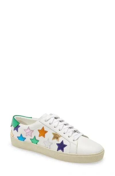 Saint Laurent White & Multicolor Star Court Classic Sl/06 Sneakers