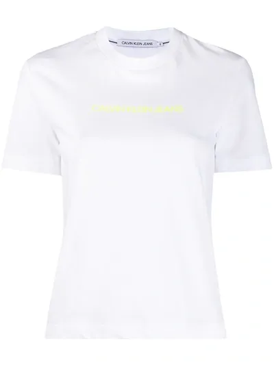 Calvin Klein Jeans Est.1978 Logo Print T-shirt In White