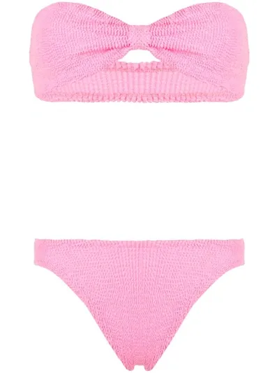 Hunza G Ariel Bandeau Twist Bikini In Pink