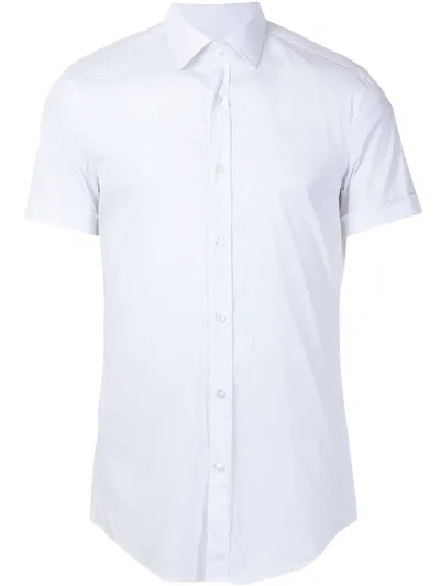 Hugo Boss Short Sleeve Button-up Shirt In White