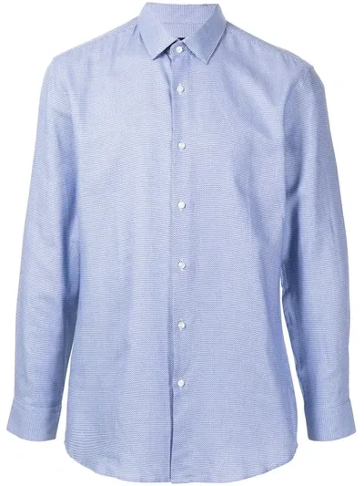 Hugo Boss Woven Long-sleeve Shirt In Blue