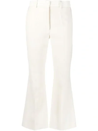 Joseph Cropped Flared Trousers In White