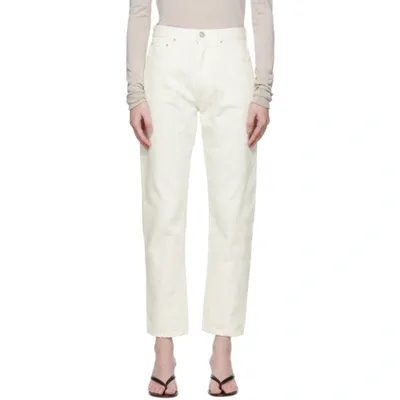 Totême Original Twisted-seam Straight-leg Jeans In Off White