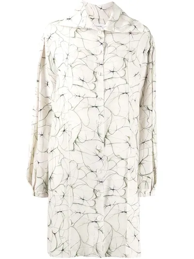 Lemaire Silk Shirt Dress In White