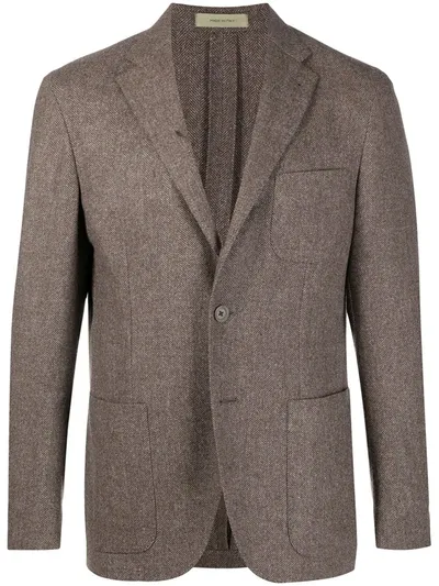 Corneliani Virgin Wool Cashmere-blend Blazer In Brown