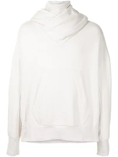 Julius Wraparound Neck Sweatshirt In White