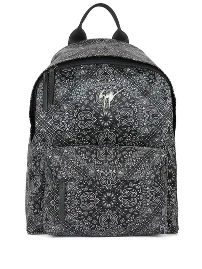 Giuseppe Zanotti Bud Bandana-print Backpack In Black