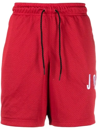 Jordan Embroidered Logo Mesh Track Shorts In Red