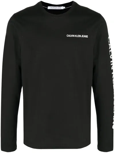 Calvin Klein Jeans Est.1978 Logo-print Sweatshirt In Black