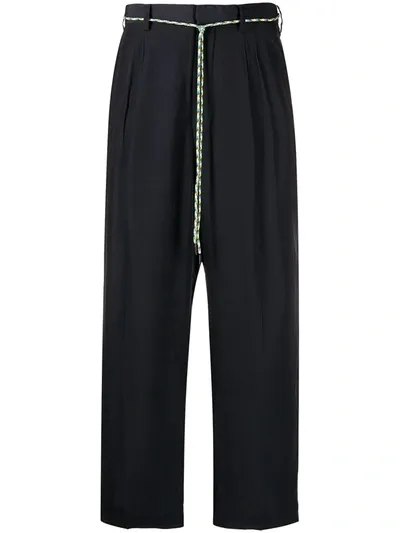 Viktor & Rolf Cord-belt Trousers In Blue