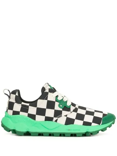 Walter Van Beirendonck Checkerboard Asymmetric Sneakers In Black