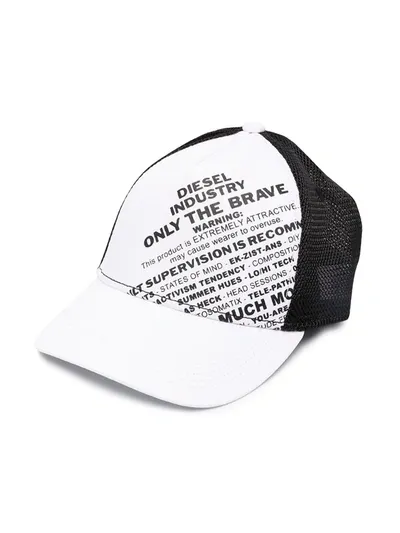 Diesel Kids' Slogan-print Baseball Cap In White