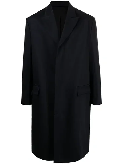 Ami Alexandre Mattiussi Peak-lapel Single-breasted Coat In Blue