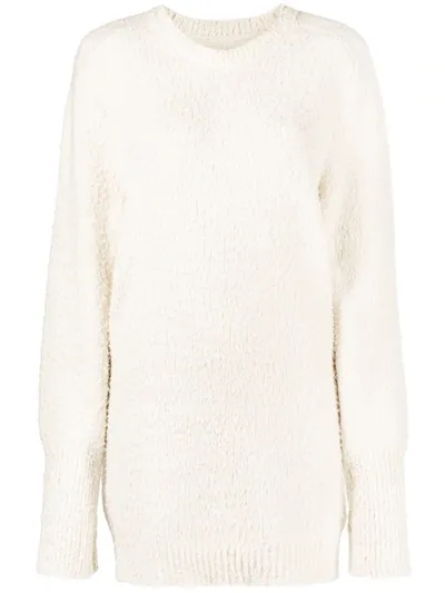 Maison Margiela Brushed-finish Crew Neck Jumper In White