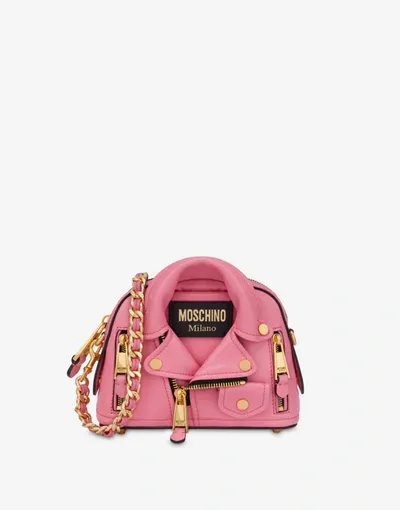 Moschino Biker Shoulder Bag In Yellow