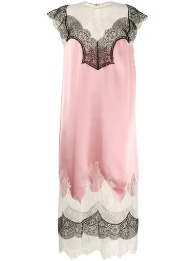 Costarellos Amerlina Lace-trimmed Midi Dress In Pink