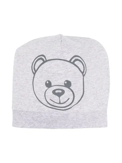 Moschino Babies' Teddy Bear Print Beanie In White