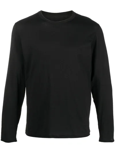 Uma Wang Round Neck Long-sleeved T-shirt In Black