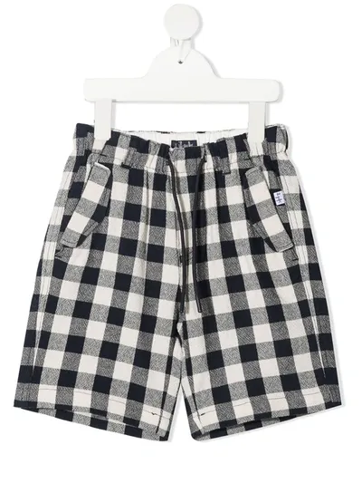 Il Gufo Kids' Gingham Check Shorts In Blue