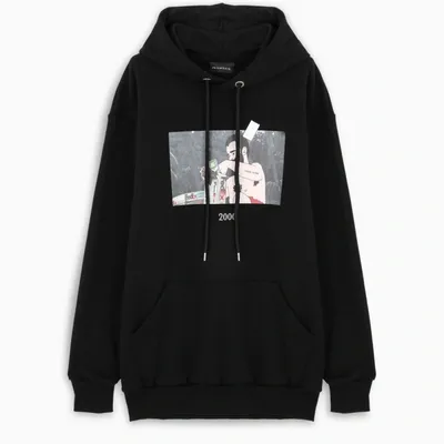 Throwback Black Fedex Print Hoodie