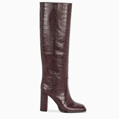 Paris Texas Burgundy Crocodile Print Boots