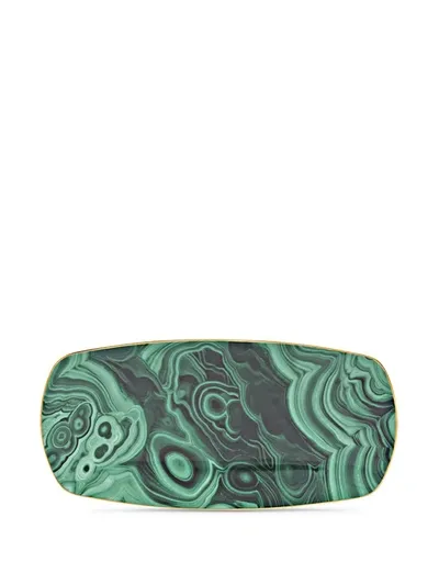 L'objet Malachite Tray (30cm) In Green