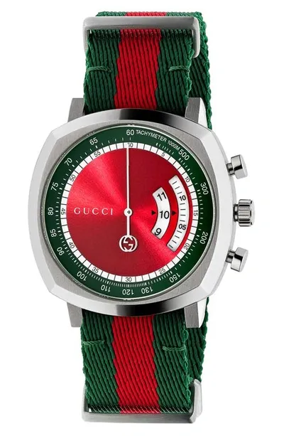 Gucci Grip Eco Nylon Strap Chronograph, 40mm In Multi