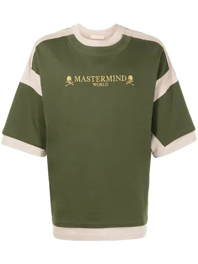 Mastermind Japan Mastermind World Green And Beige Double Layered T-shirt