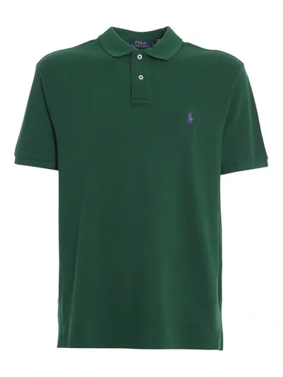 Polo Ralph Lauren White Embroidery Polo Shirt In Green