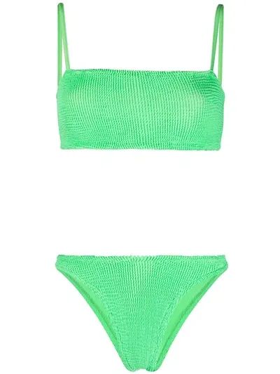 Hunza G Gigi Crinkle-effect Bikini In Emerald