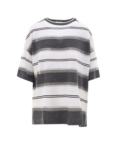 Brunello Cucinelli Striped Knitted Top In Multi