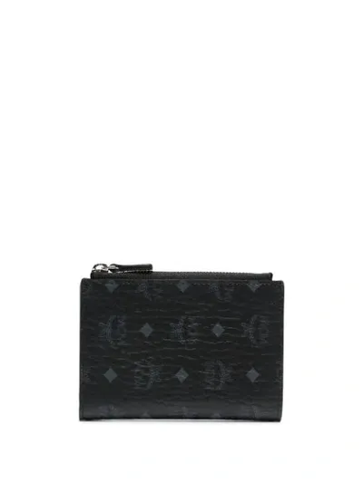 Mcm Visetos Logo-print Wallet In Black