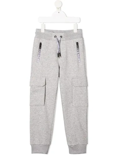 Givenchy Kids' Cotton Cargo-pockets Joggers In Grey