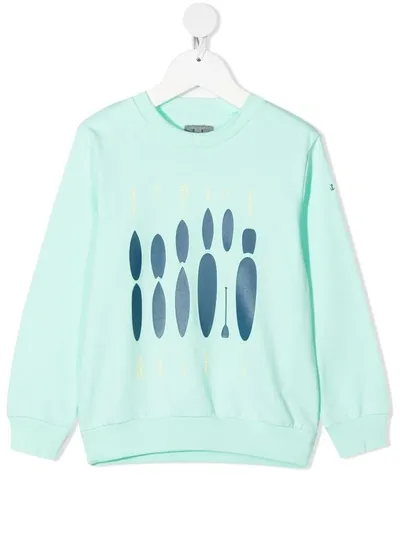 Il Gufo Kids' Contrast-print Sweatshirt In Green