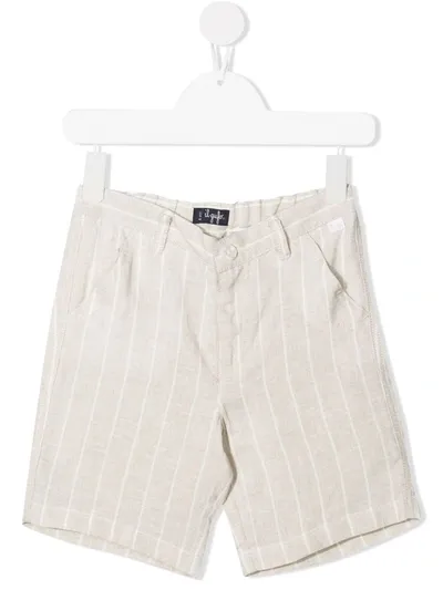 Il Gufo Kids' Stripe-print Bermuda Shorts In Neutrals