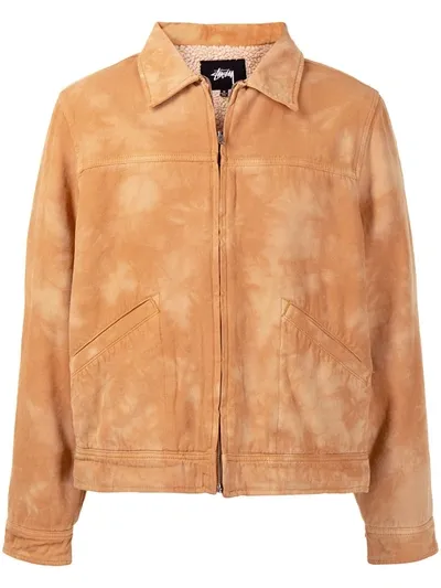 Stussy Washed-effect Jacket In Brown